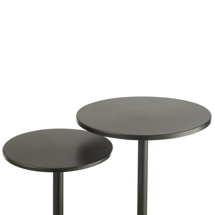 J-Line bijzettafel Rond - metaal - zwart - 2 stuks