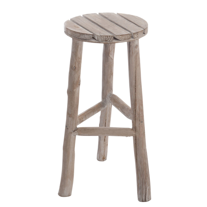 J-Line barkruk Rond - hout - wit - medium
