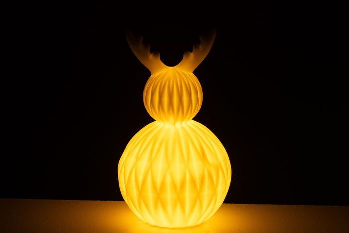 J-Line lamp Hert - porselein - wit - LED lichtjes