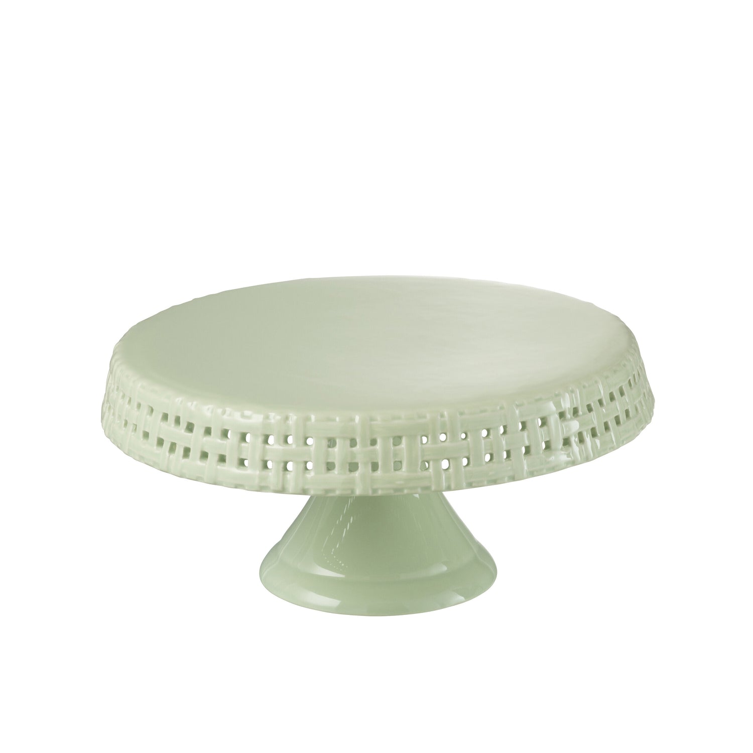 J-Line bord Cake - taartplateau - keramiek - groen - medium