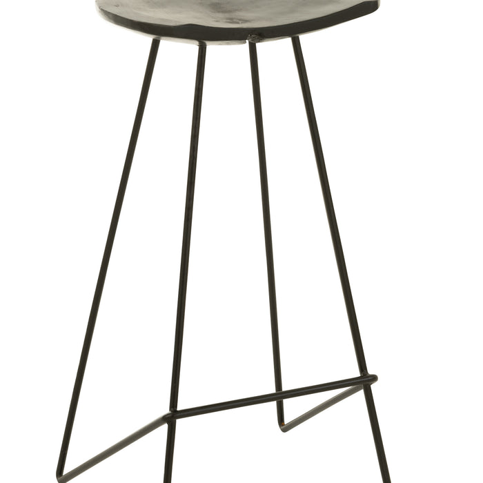 J-Line barstoel Teak - hout|ijzer - zwart