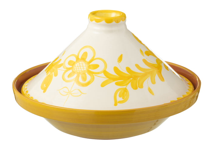 J-Line tajine Granada - keramiek - wit|geel