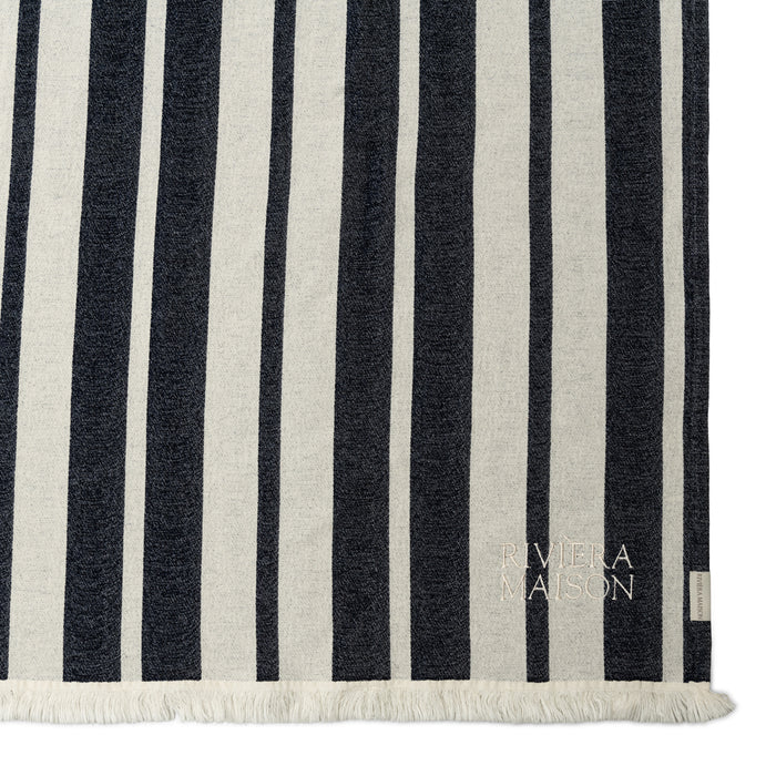 Riviera Maison Plaid Blauw - Jeron Decoratie deken - Katoen, Viscose