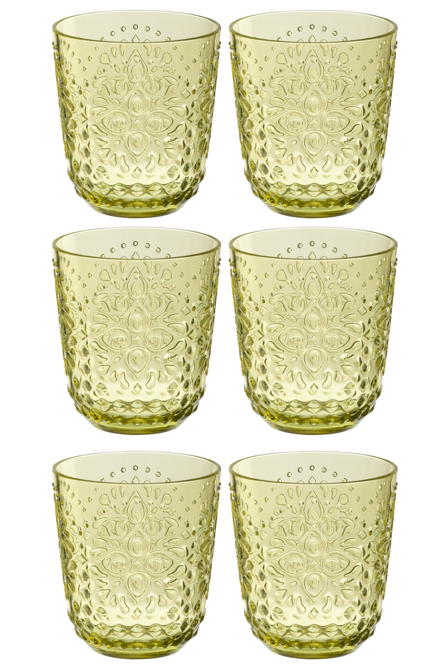 J-Line glas - kunststof - groen - doos van 6