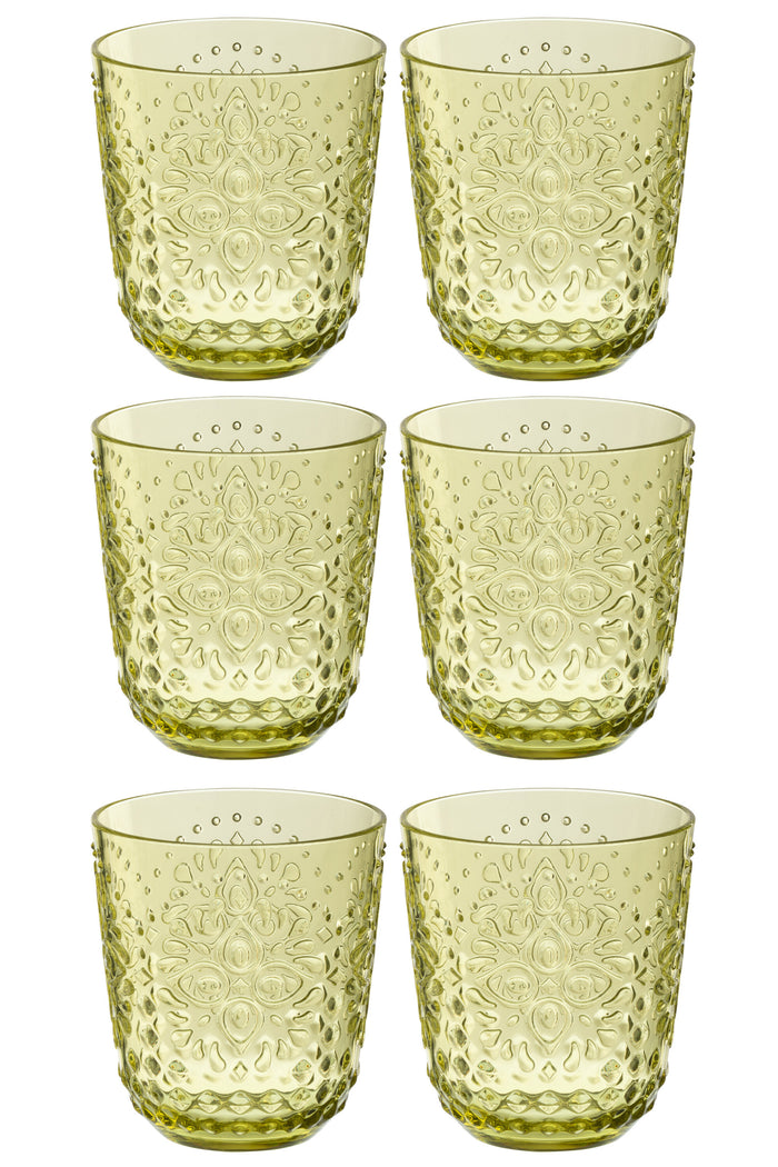 J-Line glas - kunststof - groen - doos van 6