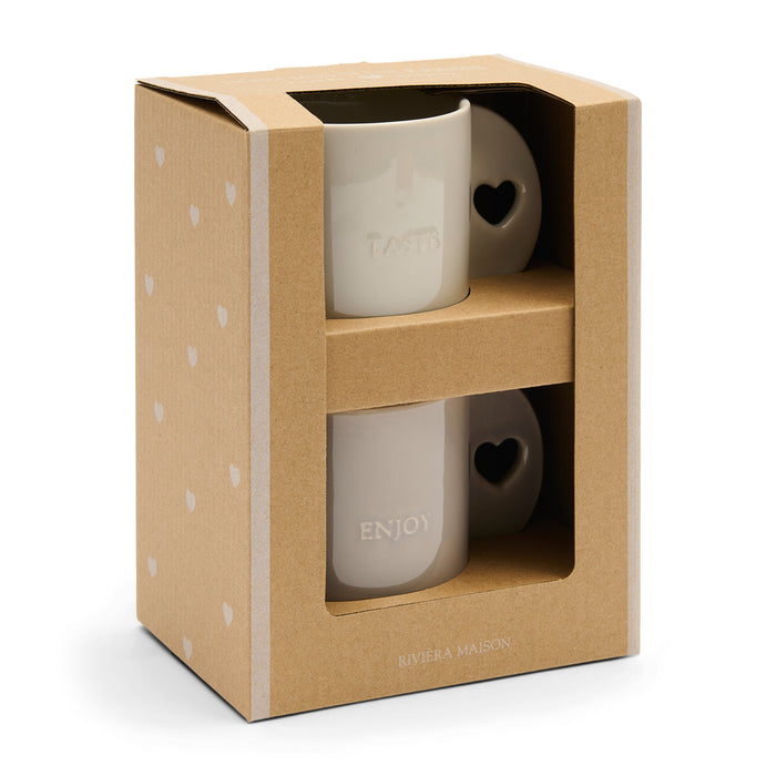 Riviera Maison Mokken set Grijs - Taste & Enjoy Koffiekopjes