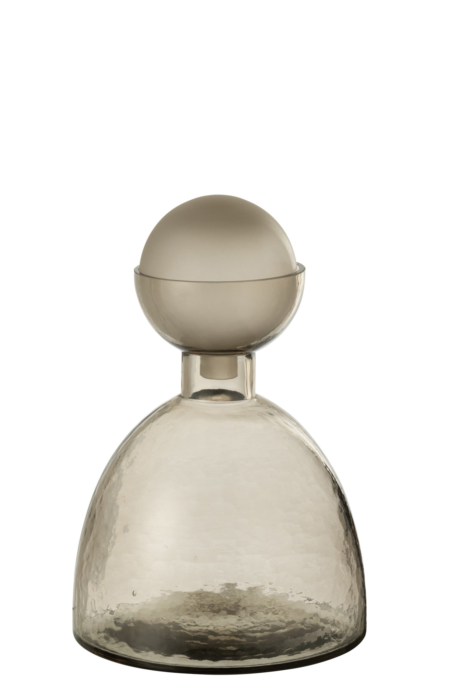 J-Line vaas Fles + Dop Yara - glas - grijs - small - Ø 20 cm