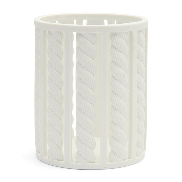 Riviera Maison Windlicht rond Wit - Rope Kaarsenhouder groot - Hars