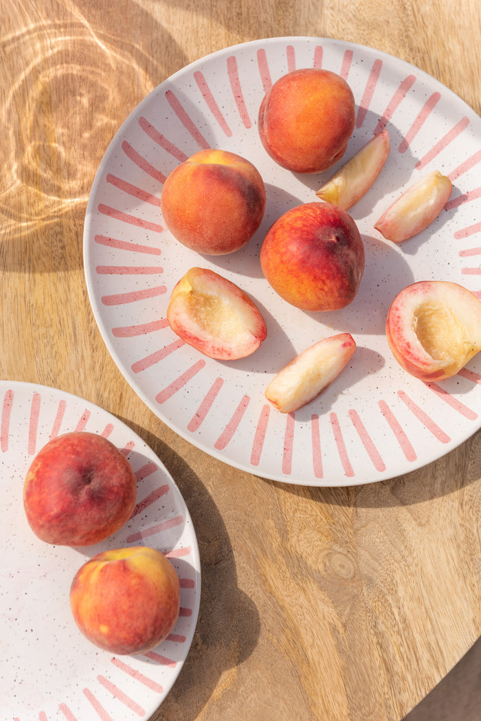 J-Line bord Lijn - porselein - roze - large - 4 stuks