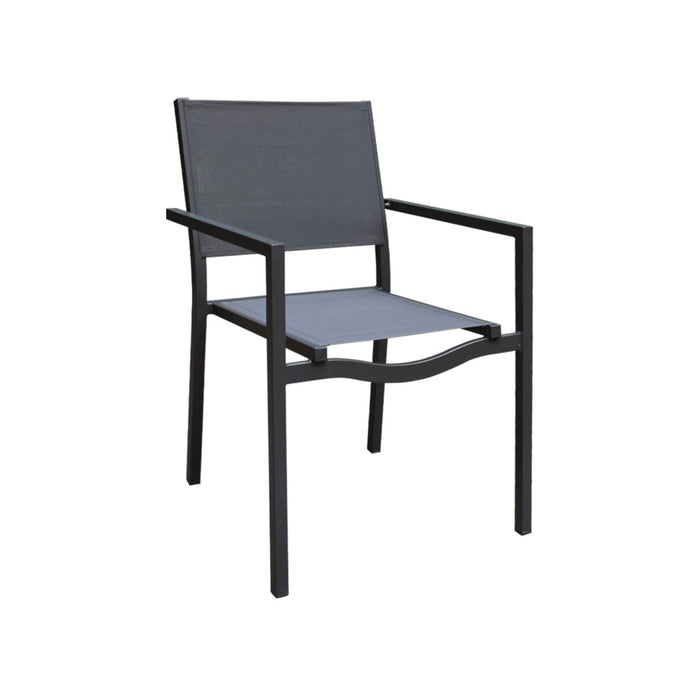 sweeek - Aluminium en textilene stapelbare tuinstoel (set van 4)