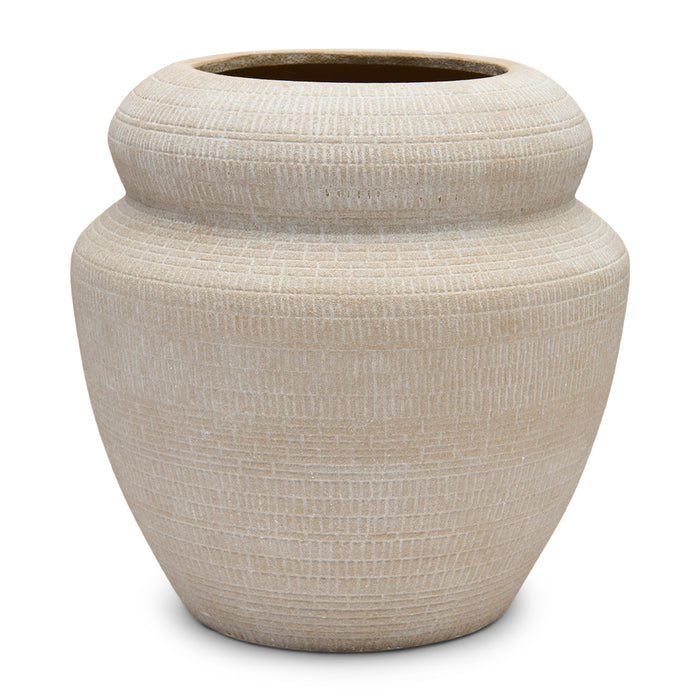 Riviera Maison Vaas Wit - Porlezza Bloemenvaas   - Keramiek, Steengoed