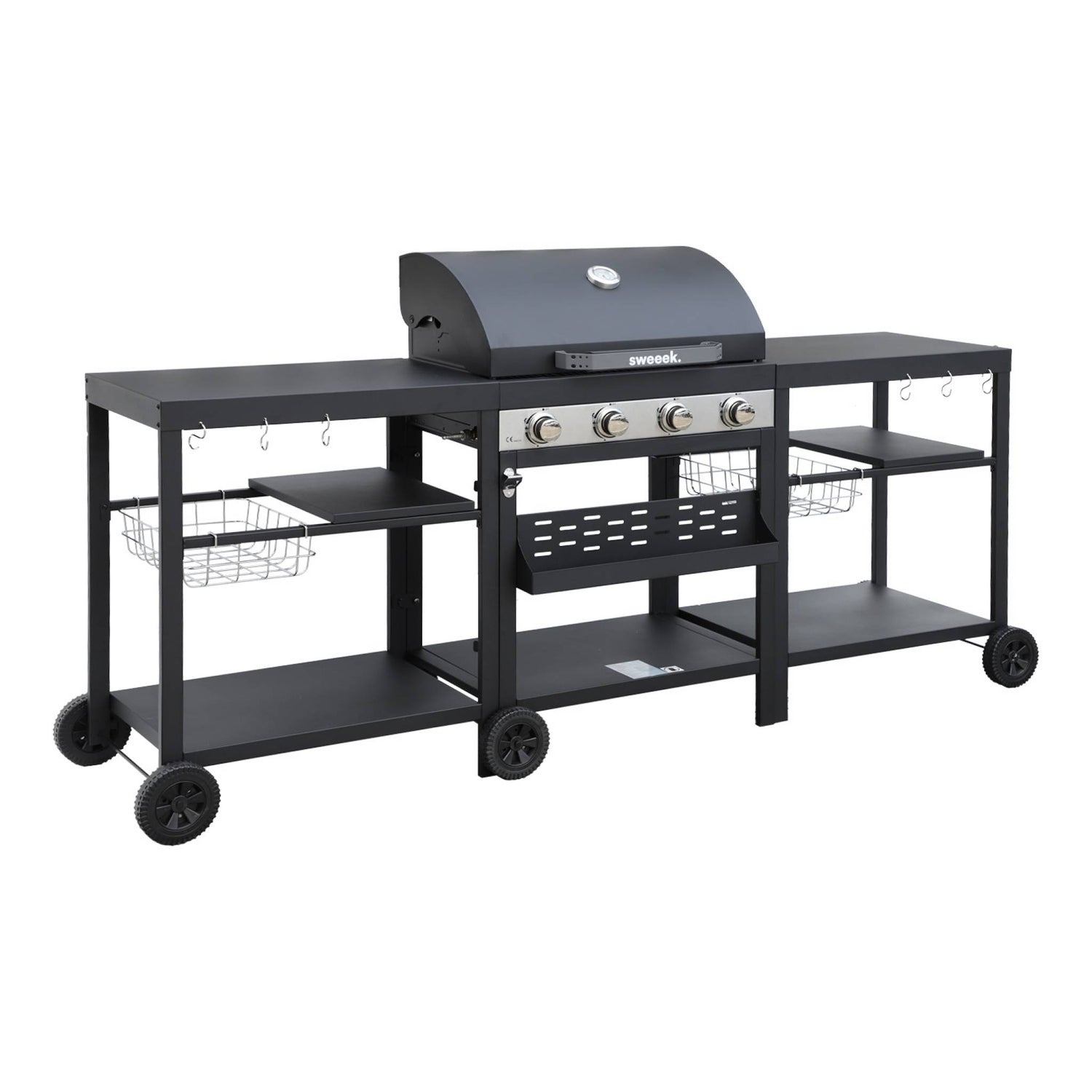 sweeek - Barbecue met 4 branders, buitenkeuken