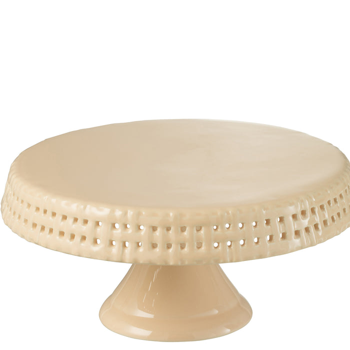 J-Line bord Cake - taartplateau - keramiek - perzik - medium
