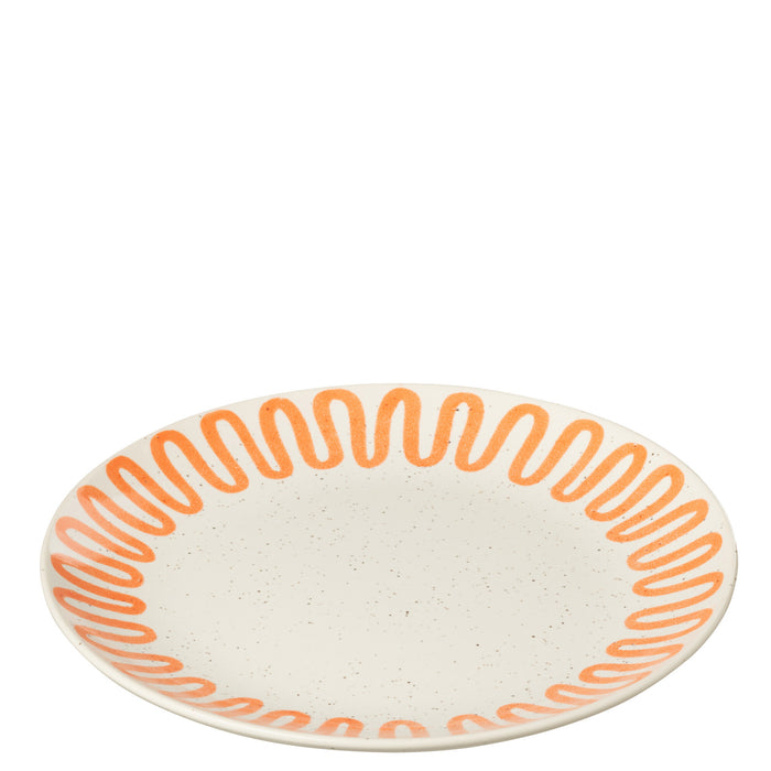 J-Line bord Curve - porselein - oranje - small - 4 stuks