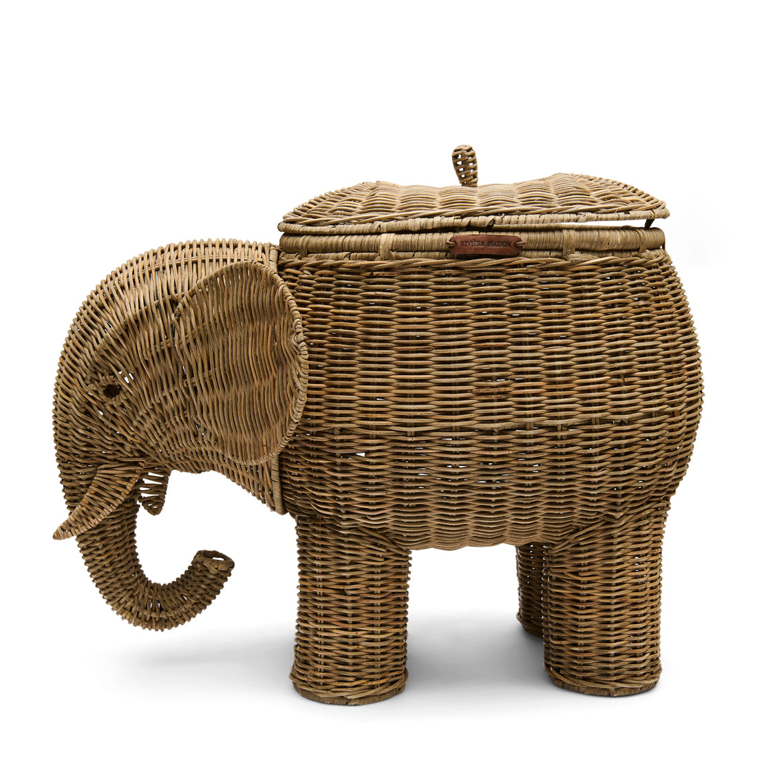 Riviera Maison Mandje Bruin - Elephant Opbergmand met deksel - Rattan