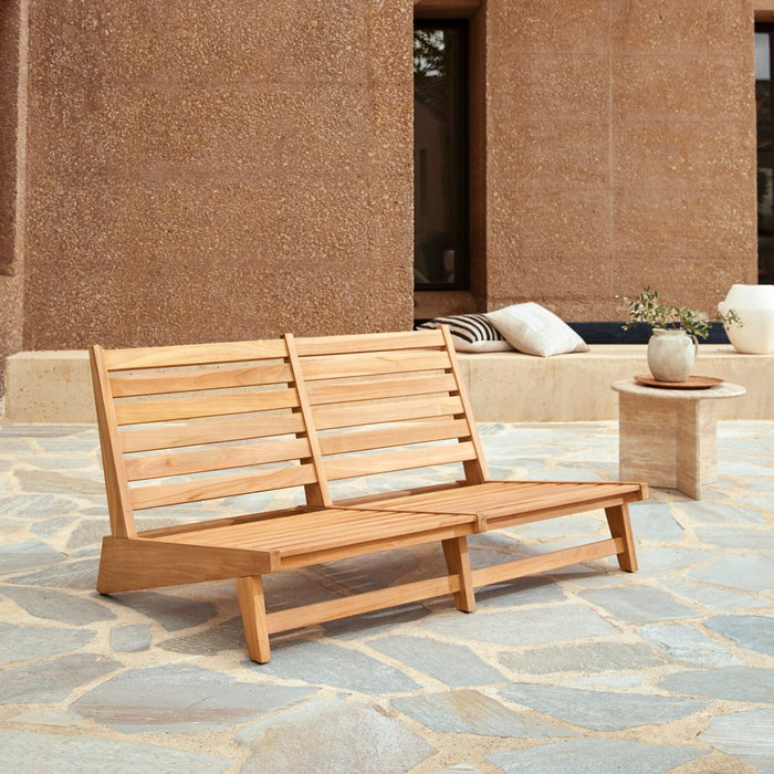 Tikamoon - 3-zits loungeset in teakhout en stof Olia