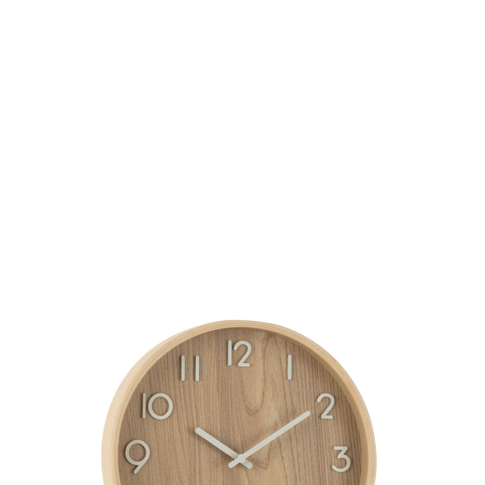 J-Line klok - multiplex|hout - licht naturel -  small - Ø 30