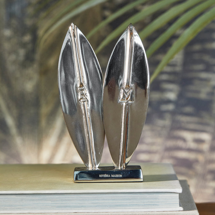 Riviera Maison Beeldje Zilver - Surfboards Sculpture   - Aluminium
