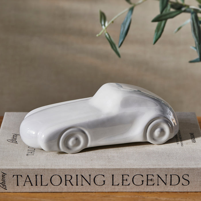Riviera Maison Beeldje auto Wit - Pearl Sculptuur   - Keramiek