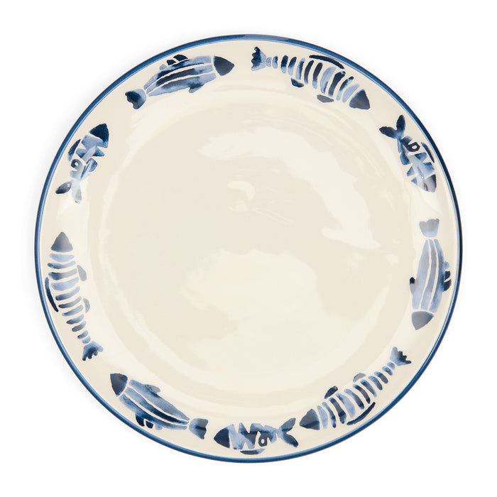 Riviera Maison Ontbijtbord Blauw, Wit - Como Catch Bord - Aardewerk