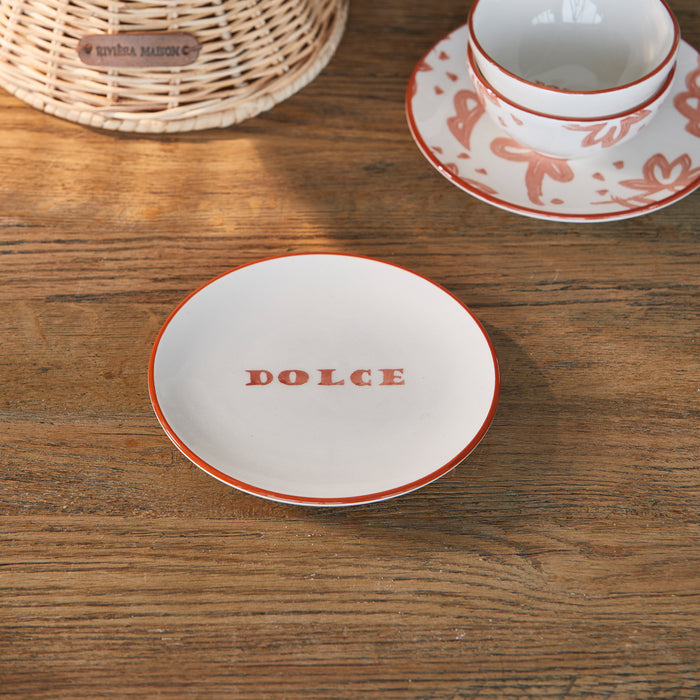 Riviera Maison Gebaksbord Rood - Bella Dolce Klein bordje