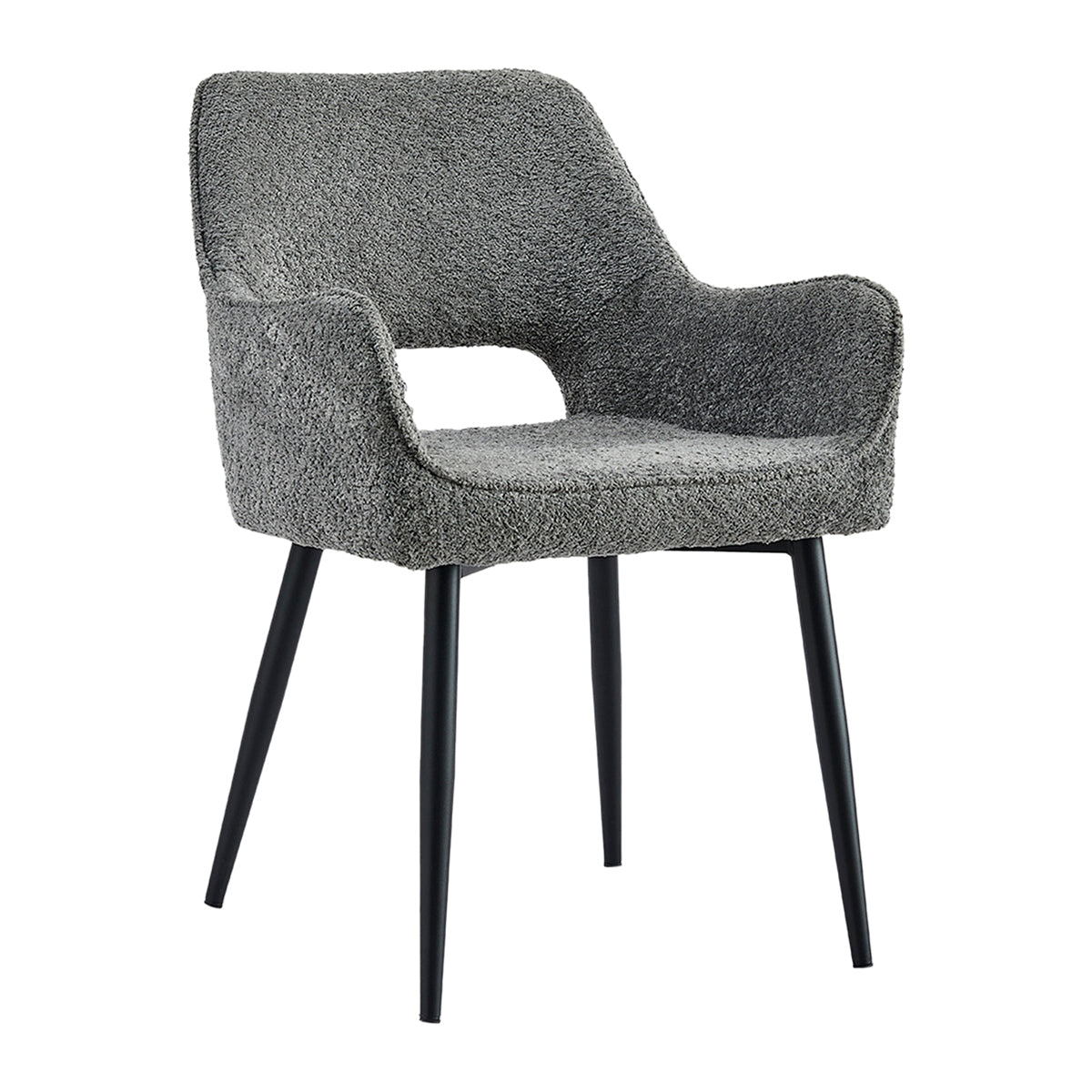 by fonQ Welle Eetkamerstoel - Bouclé - Antraciet