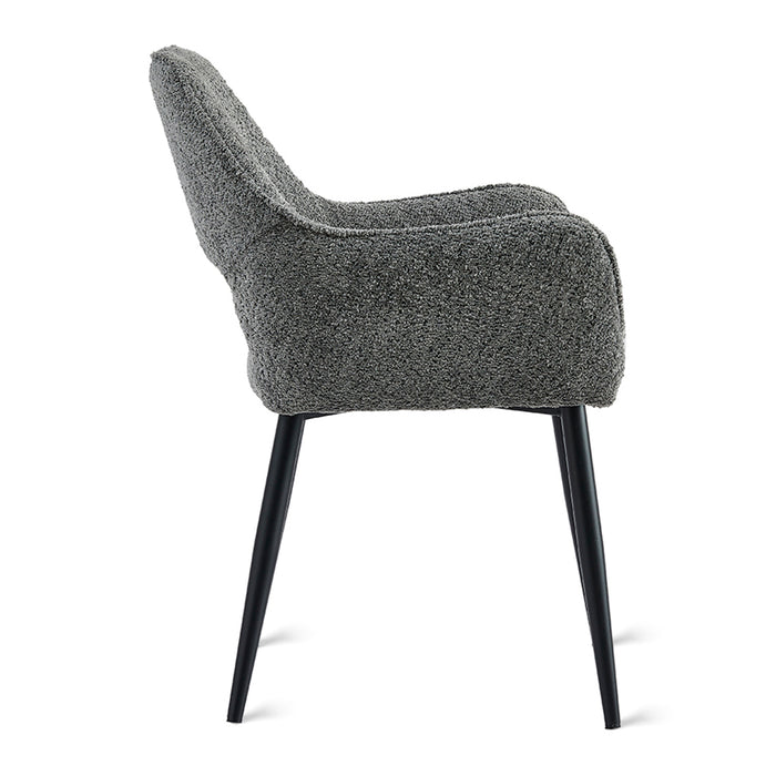 by fonQ Welle Eetkamerstoel - Bouclé - Antraciet