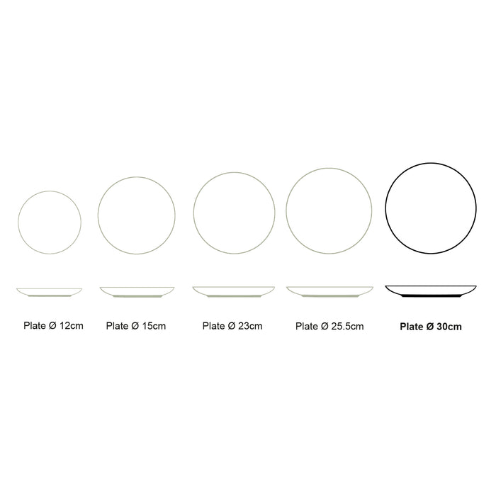 vtwonen - Onderbord - Serveerschaal - Blauw, Wit - Porselein - 30cm