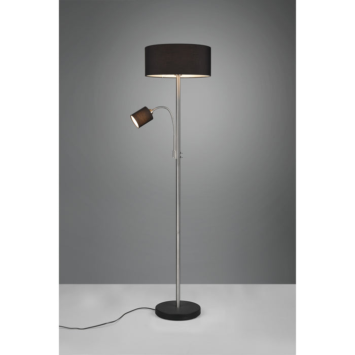 Trio Motel Vloerlamp Nikkel excl. 1x E27 excl. 1xE14