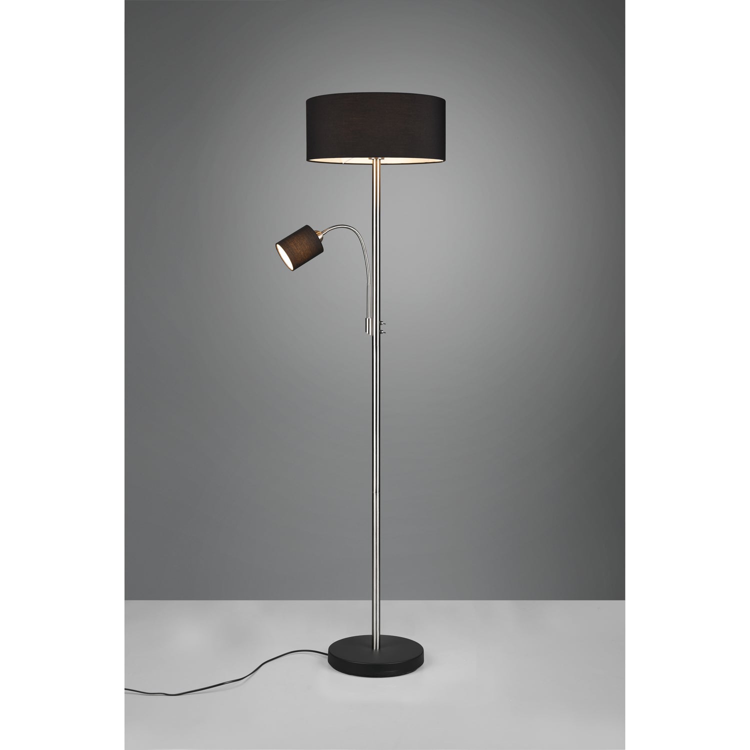 Trio Motel Vloerlamp Nikkel excl. 1x E27 excl. 1xE14