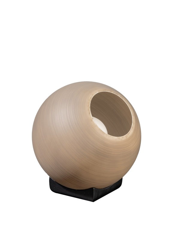 ETH Orb tafellamp 1x E27 Taupe|grijs glas 25cm | zwart