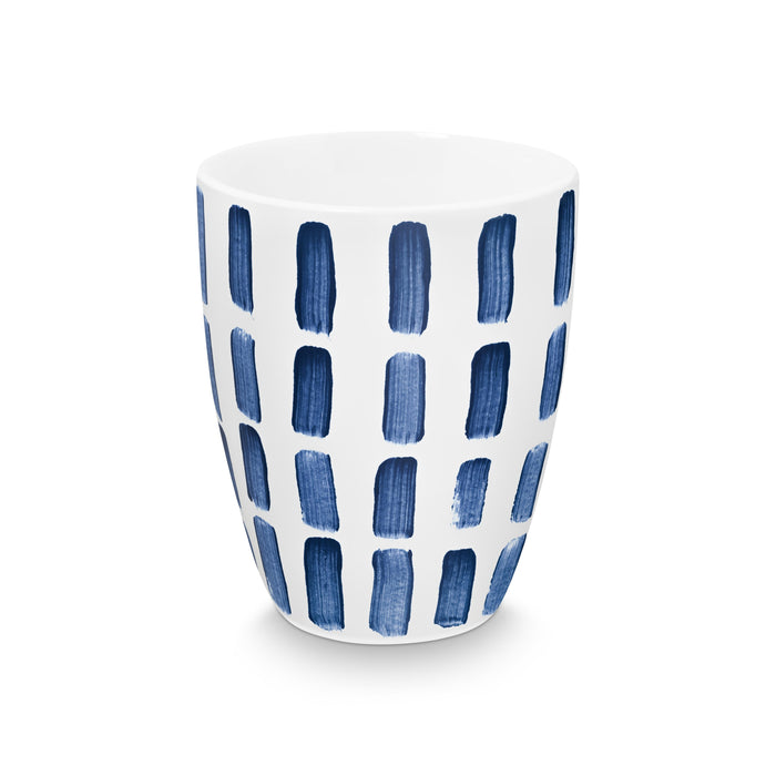 vtwonen - Mokken - Blauw, Wit - Porselein - 400ml - Set van 4