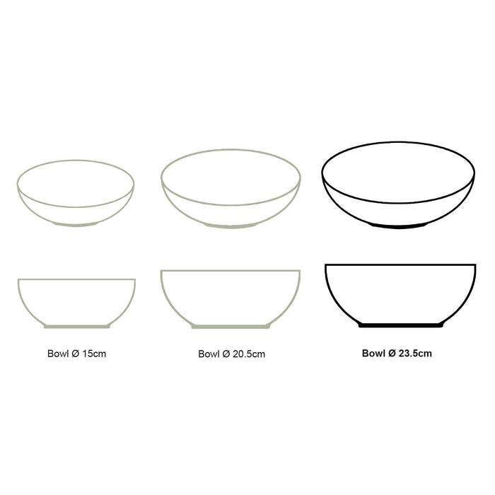 vtwonen - Beschilderde Slakom - Blauw, Wit - Porselein - 23.5cm