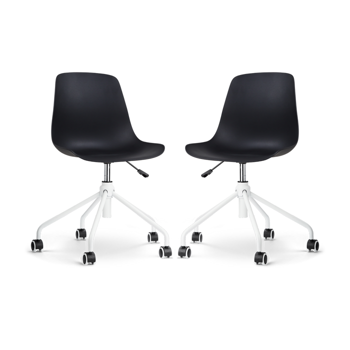 Nolon Nout-Pip Bureaustoelen Set van 2 - Zwart - Wit Onderstel