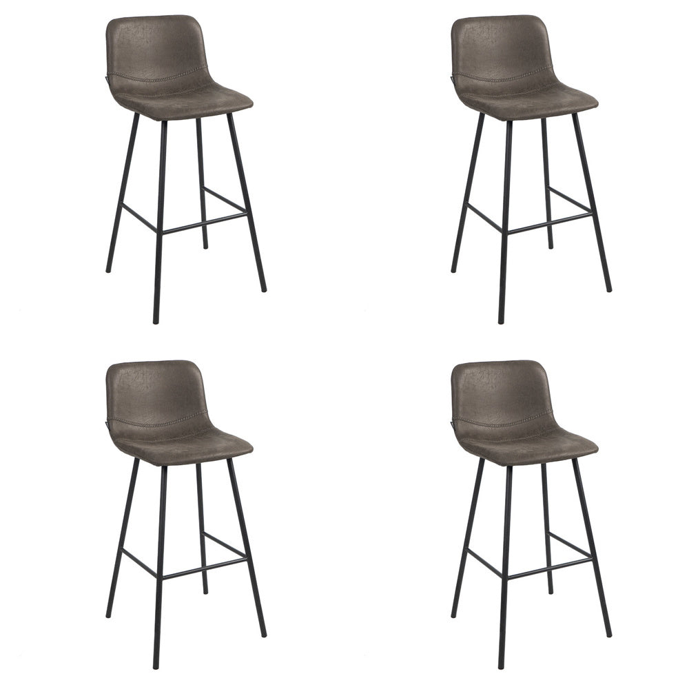 Bronx71 Industriële barkruk Mikky antraciet leer 68 - 79 cm -