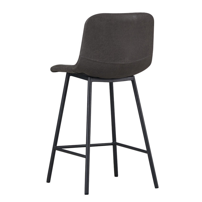 Bronx71 Industriële barkruk Mikky antraciet leer 68 - 79 cm -