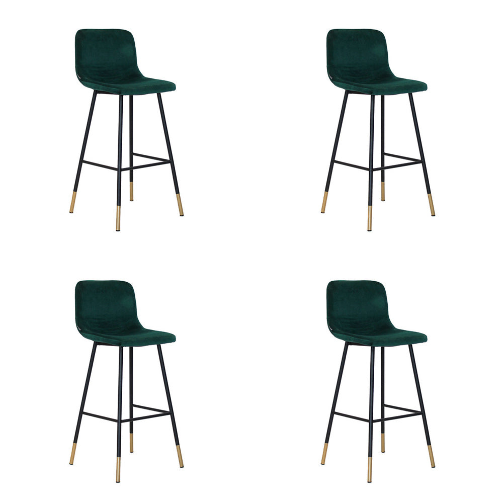 Bronx71 Velvet barkruk Mikky groen 68 - 79 cm - barkrukken set van 4