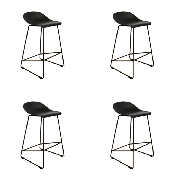 Livin24 Scandinavische Barkruk Ellen zwart 66cm - Barkrukken set van 4