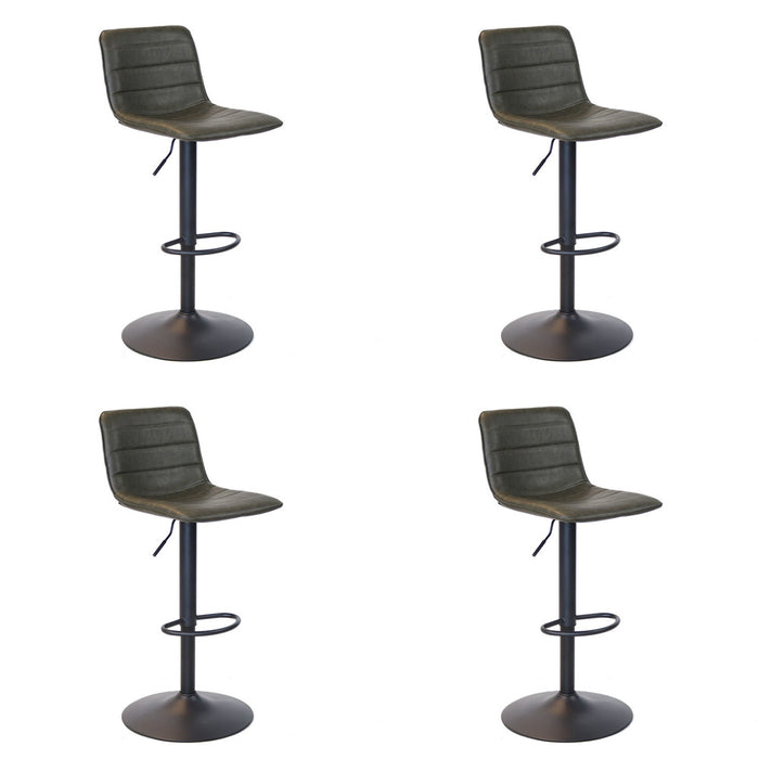 Bronx71 Industriële Barkruk Boston leer olijfgroen 60 - 76 cm -