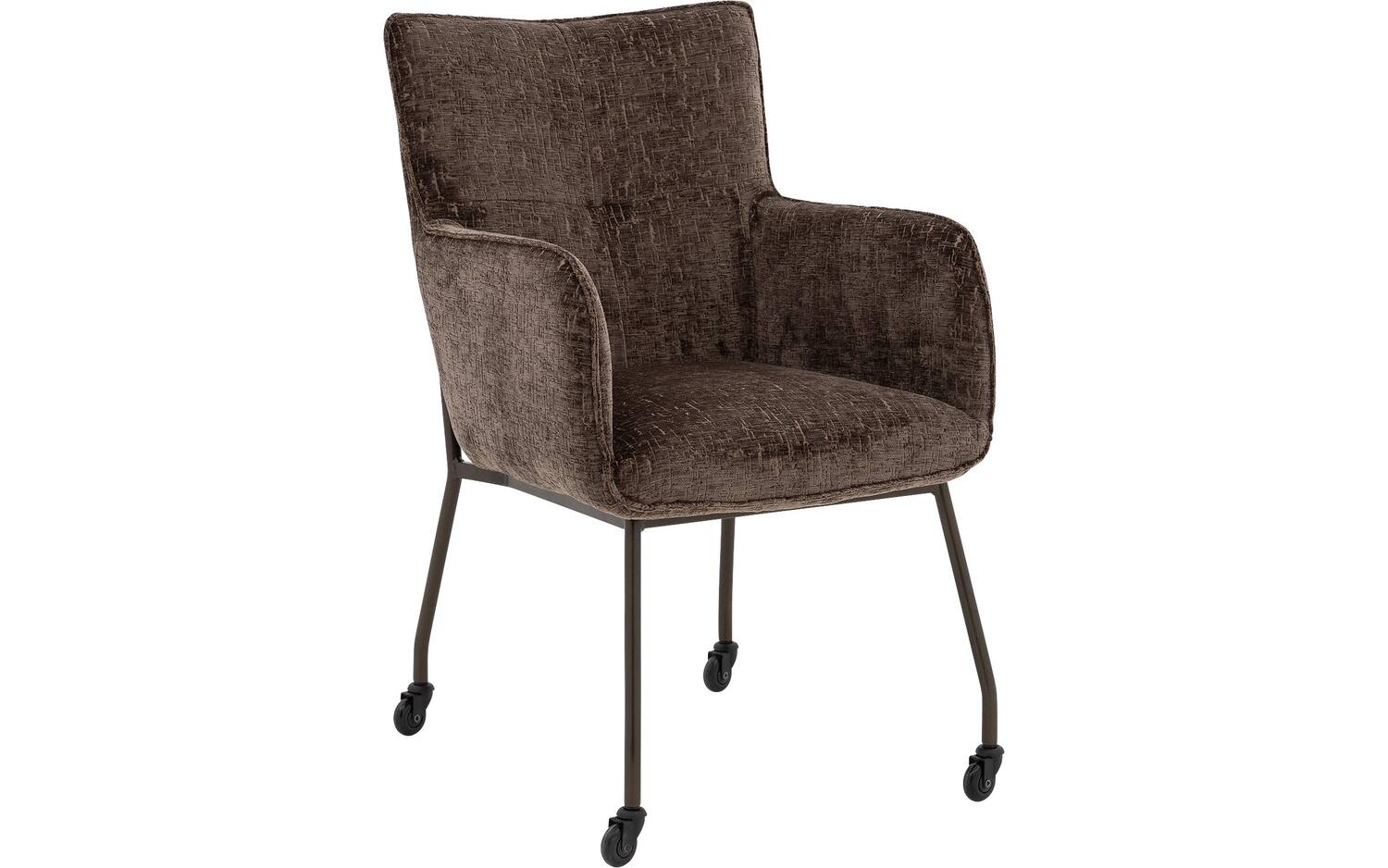 Goossens  Eetkamerstoel Trullo -  Fluweel met armleuning