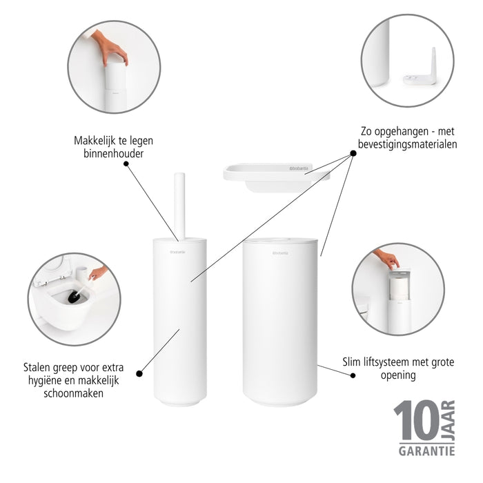 Brabantia MindSet Toiletaccessoires Set van 3 - Mineral Fresh White