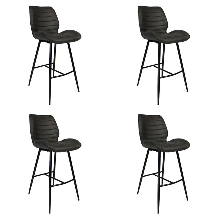 Bronx71 Industriële barkruk Morris antraciet 71 cm - Barkrukken set