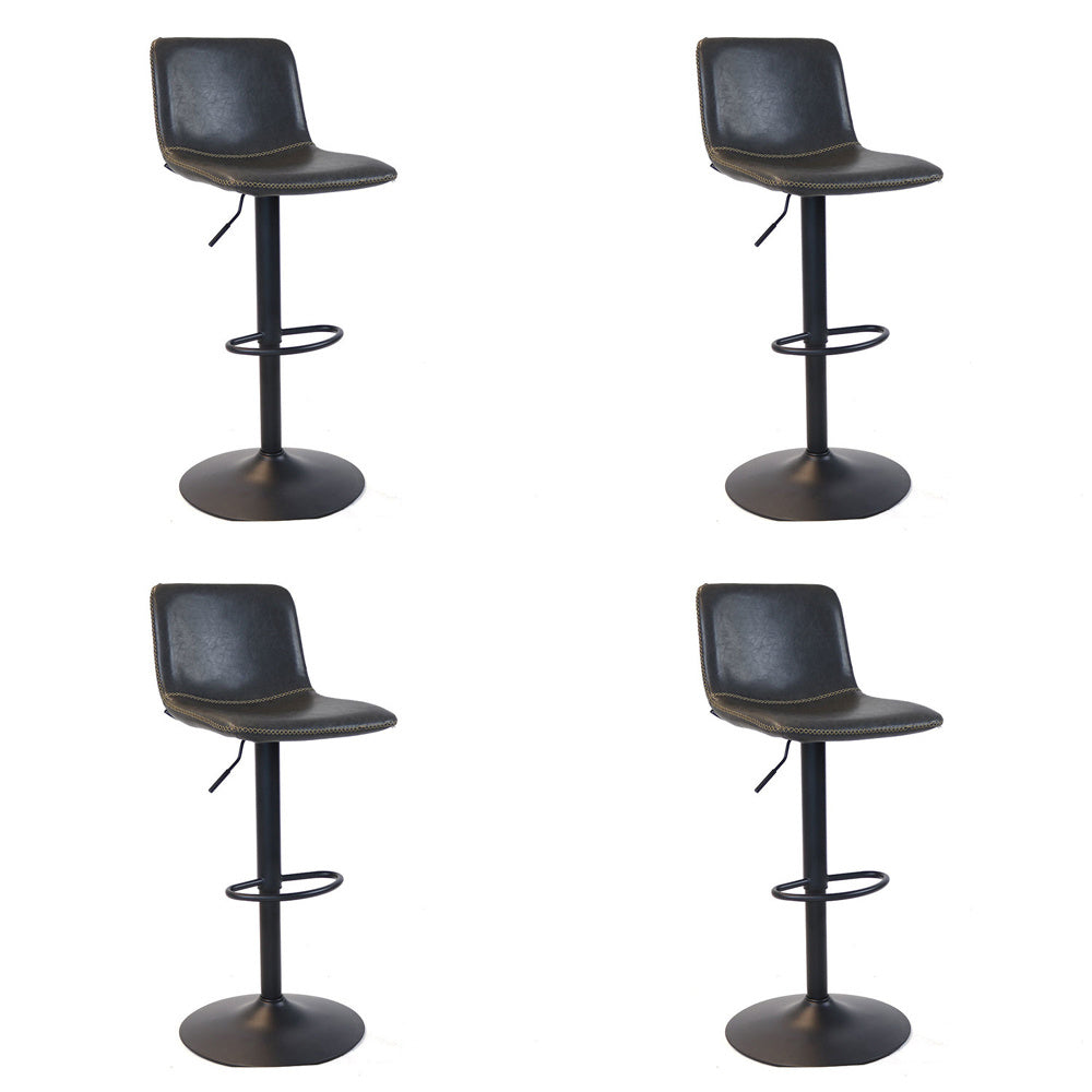 Bronx71 Industriële Barkruk Texas leer antraciet 60 - 76 cm -