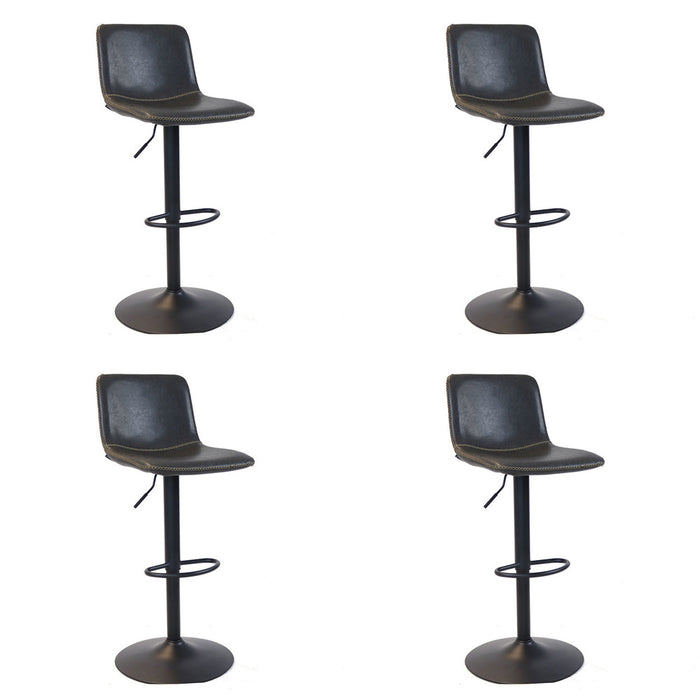 Bronx71 Industriële Barkruk Texas leer antraciet 60 - 76 cm -