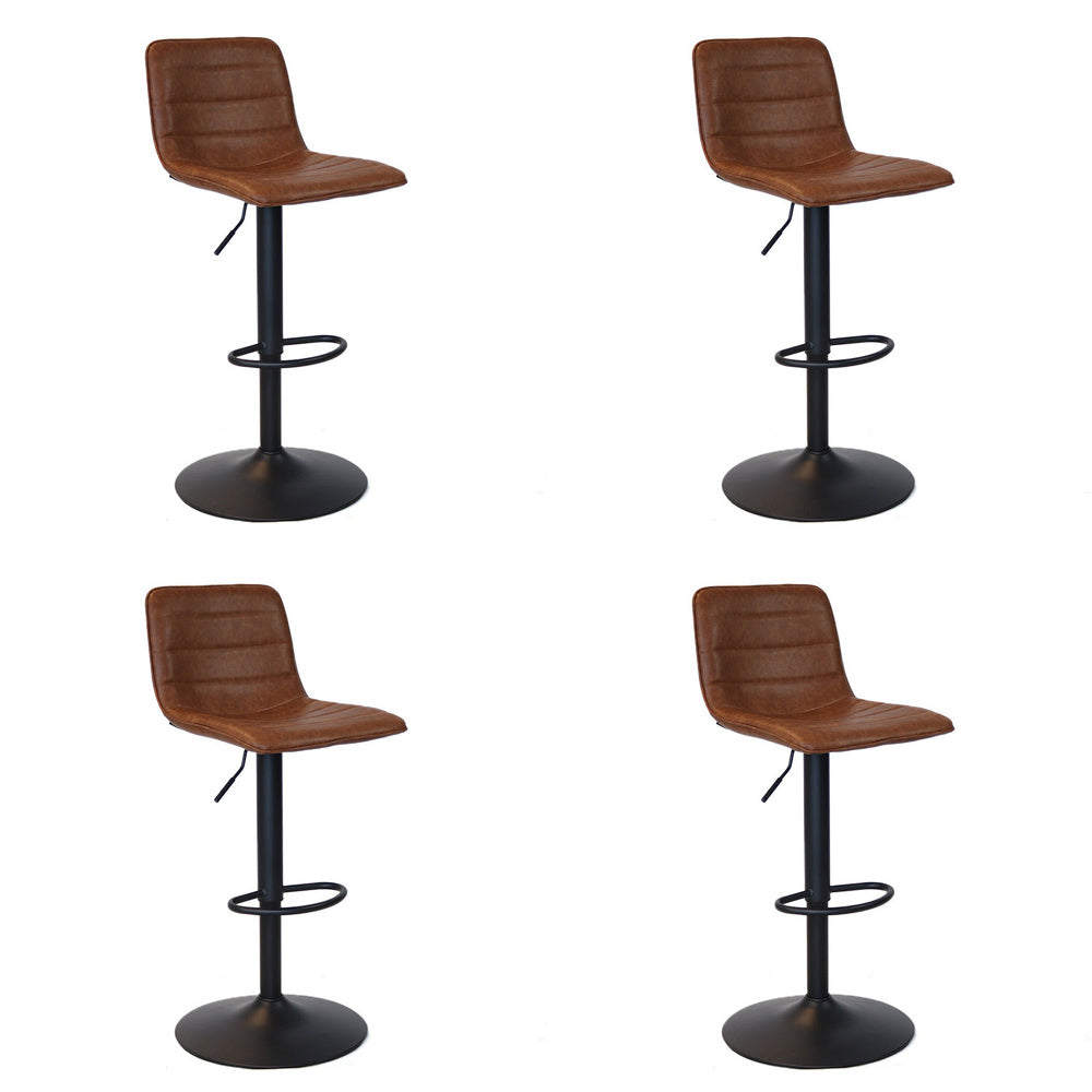 Bronx71 Industriële Barkruk Boston leer cognac 60 - 76 cm - draaibaar