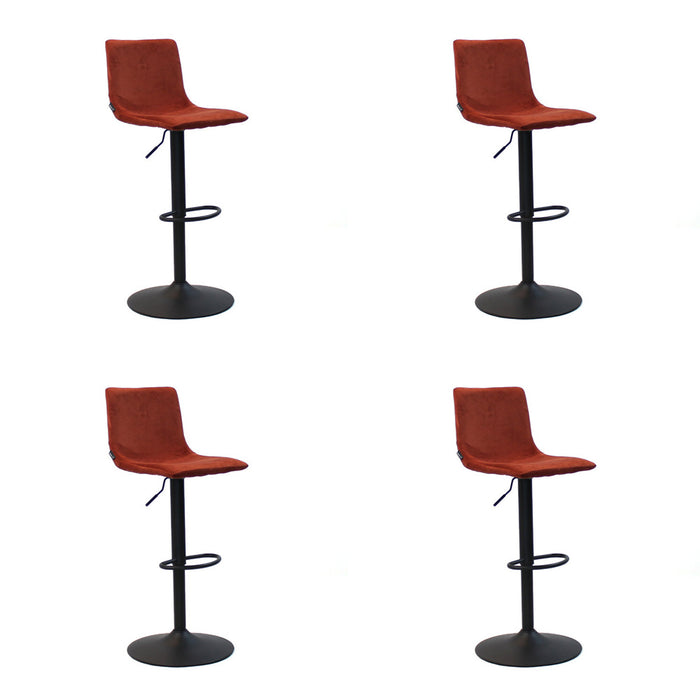 Bronx71 Velvet barkruk Frenkie koper 59-76 cm - Barkrukken set van 4