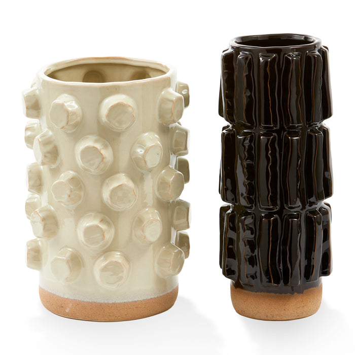 POLSPOTTEN Structure Vaas - M - Beige