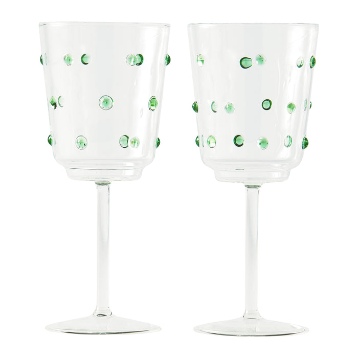 POLSPOTTEN Nob Wijnglazen 2 st. - Olijfgroen