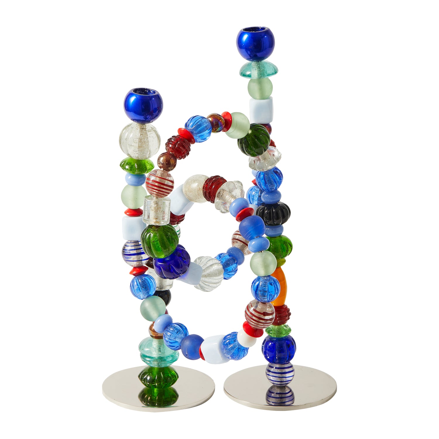 POLSPOTTEN Beads Kandelaar H 38 cm - Multicolor