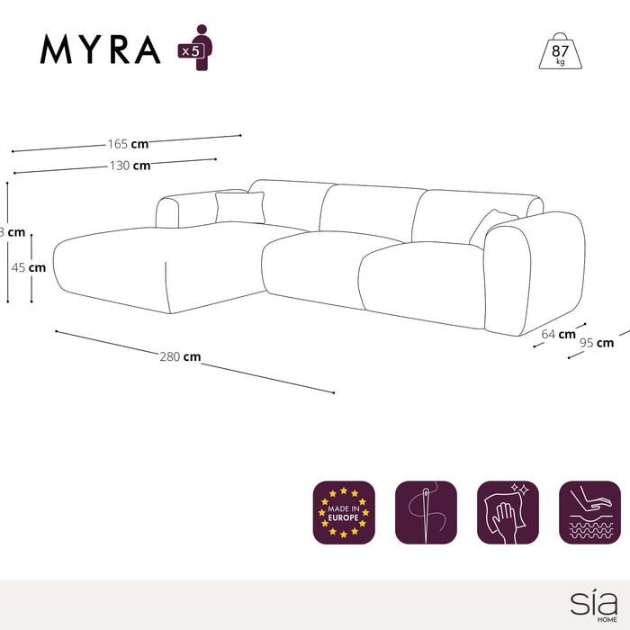 Sofa linker hoek corduroy beige 280cm